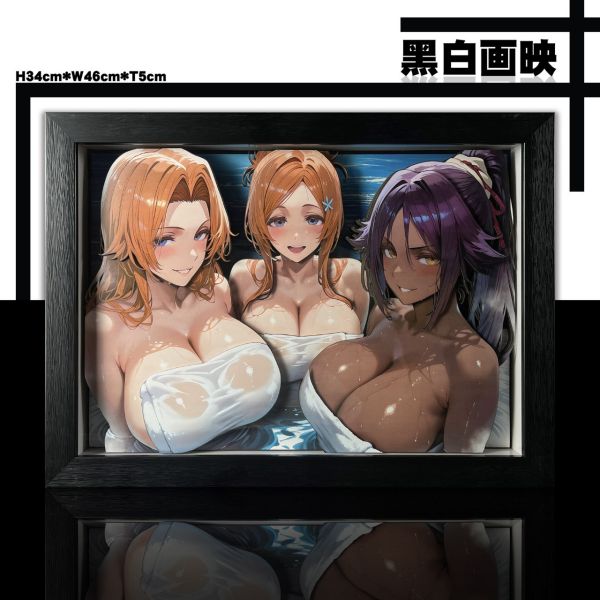 黑白畫映 B&W Studio 亂菊&織姬&夜一 立體裝飾畫 