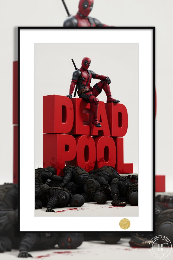 H2工作室《死侍》漫威小賤賤Deadpool裝飾畫 