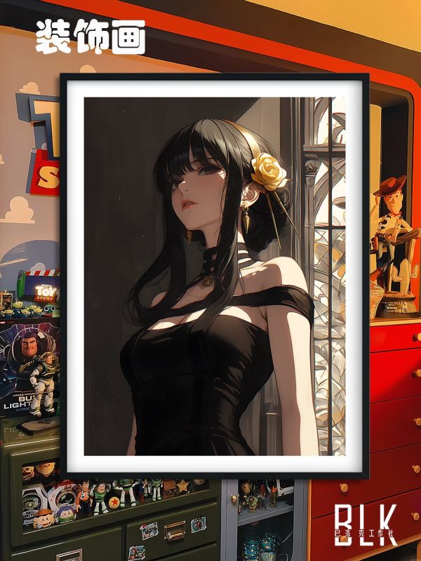 巴洛克 傲嬌約爾福傑布萊爾荊棘公主間諜過家家裝飾畫/冰箱貼 