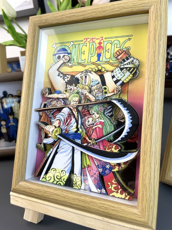 萌萌匠 ONE PIECE海賊王草帽團路魯夫扉頁大媽大鬍子立體畫 