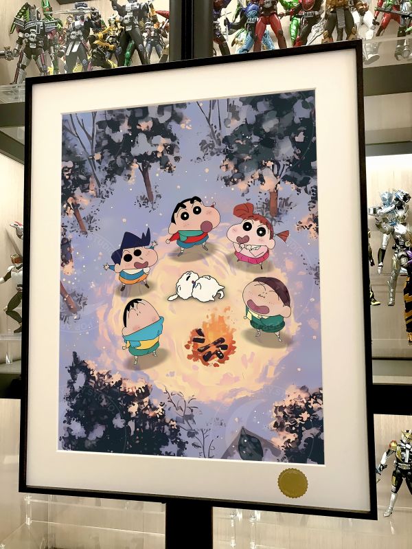 星空《篝火春日部》蠟筆小新裝飾畫 