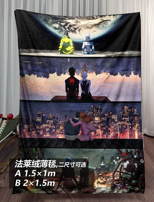 千鳥社《並肩遙望》賽博朋克雙城之戰午睡毯地毯裝飾畫 