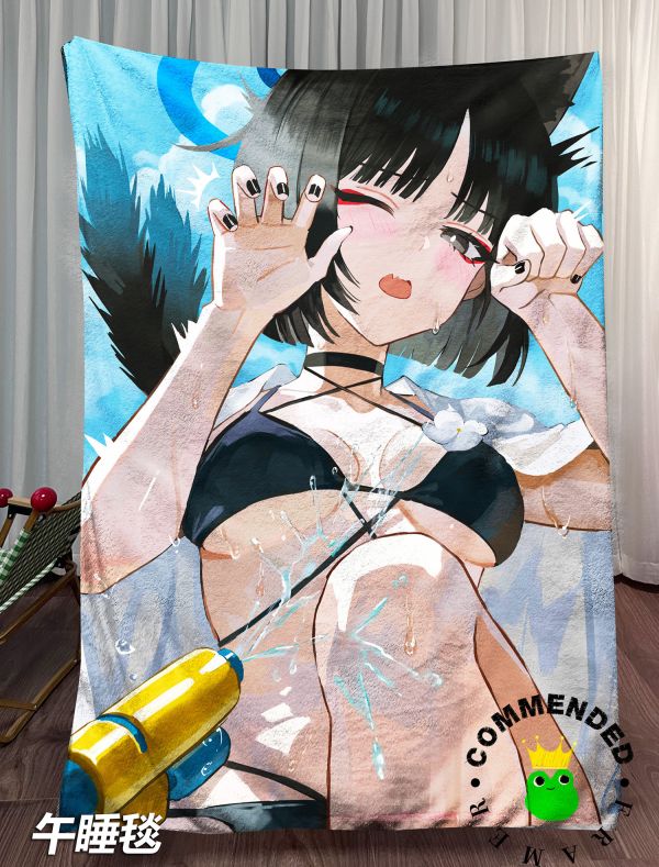 皇呱《怕水的桔梗喵》蔚藍檔案桐生桔梗周邊裝飾畫 