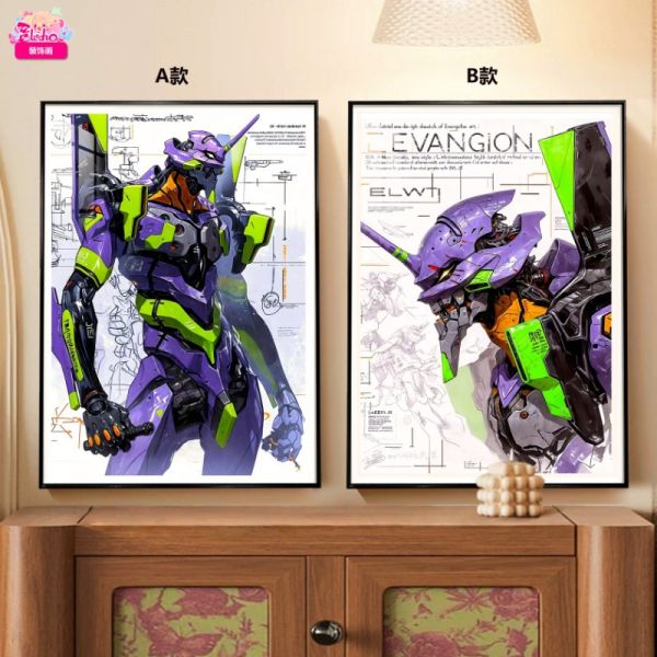 阿喵畫社 初號機雙聯組合裝飾畫 