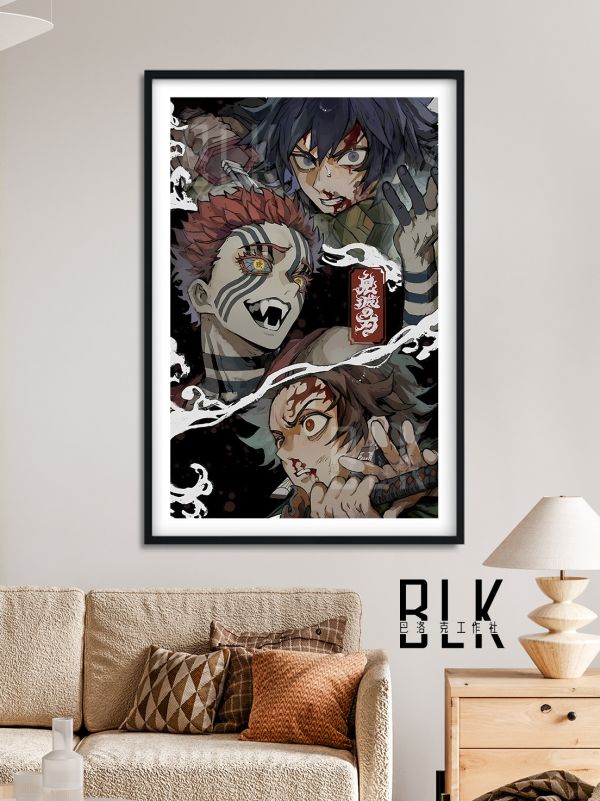 巴洛克《上三之戰》鬼滅之刃無限城篇裝飾畫冰箱貼 