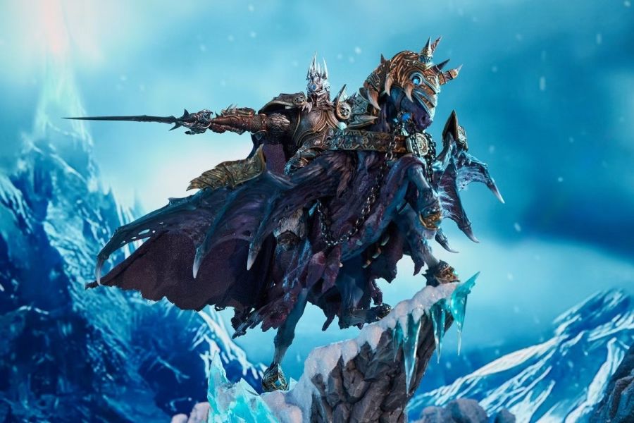 正版授權 Blizzard暴雪遊戲 魔獸世界 巫妖王&無敵戰馬 典藏限定雕像 