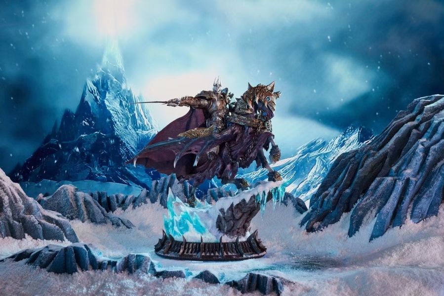 正版授權 Blizzard暴雪遊戲 魔獸世界 巫妖王&無敵戰馬 典藏限定雕像 