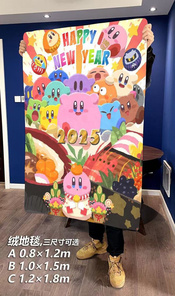 千鳥社 星之卡比Kirby2025新年午睡毯地毯裝飾畫 
