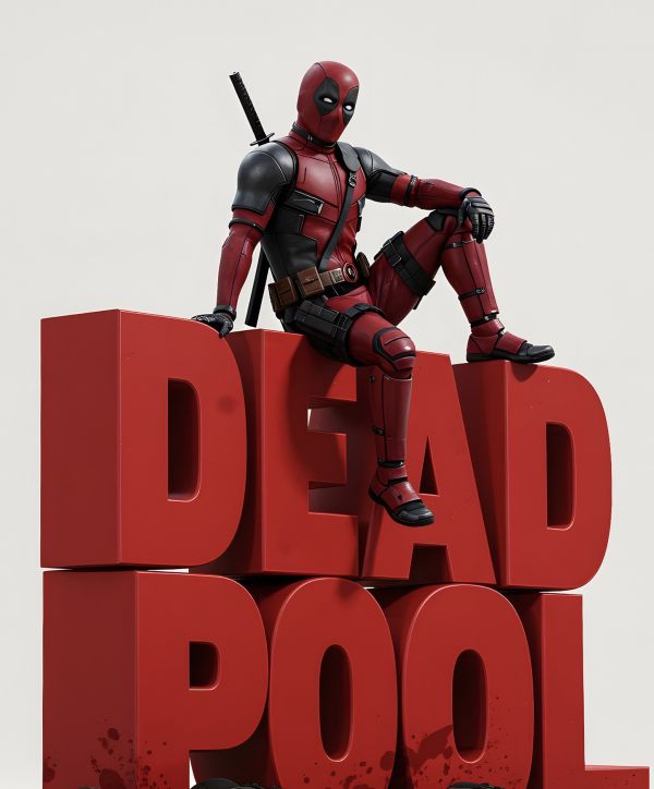 H2工作室《死侍》漫威小賤賤Deadpool裝飾畫 
