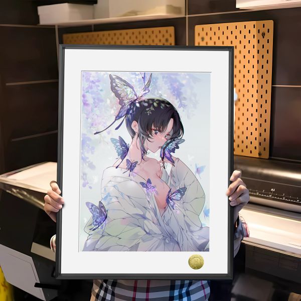 皇呱《溫柔毒師》鬼滅之刃鬼殺隊中蟲柱蝴蝶忍裝飾畫 