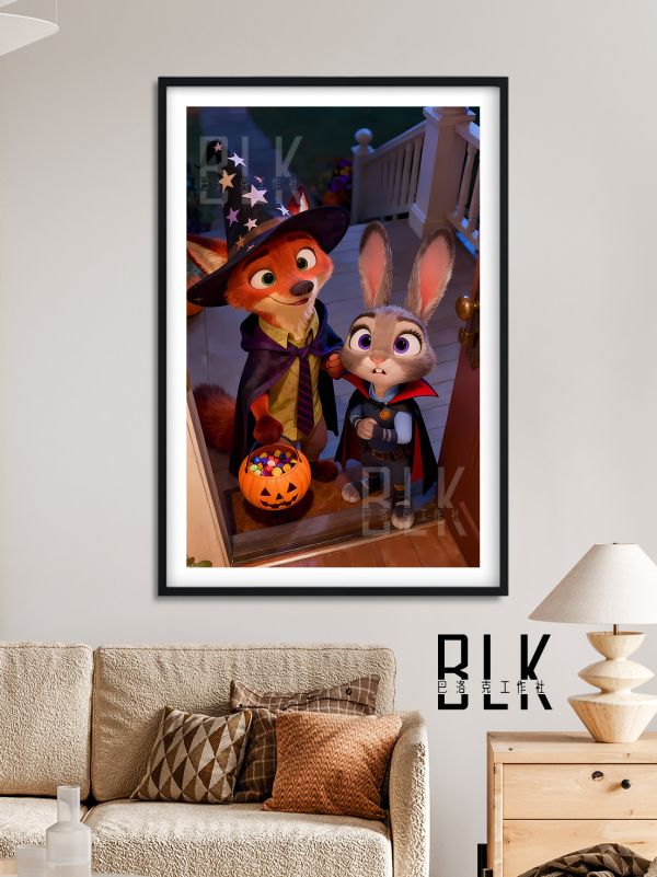 巴洛克《小朱迪與小尼克》瘋狂動物城Zootopia2裝飾畫冰箱貼 