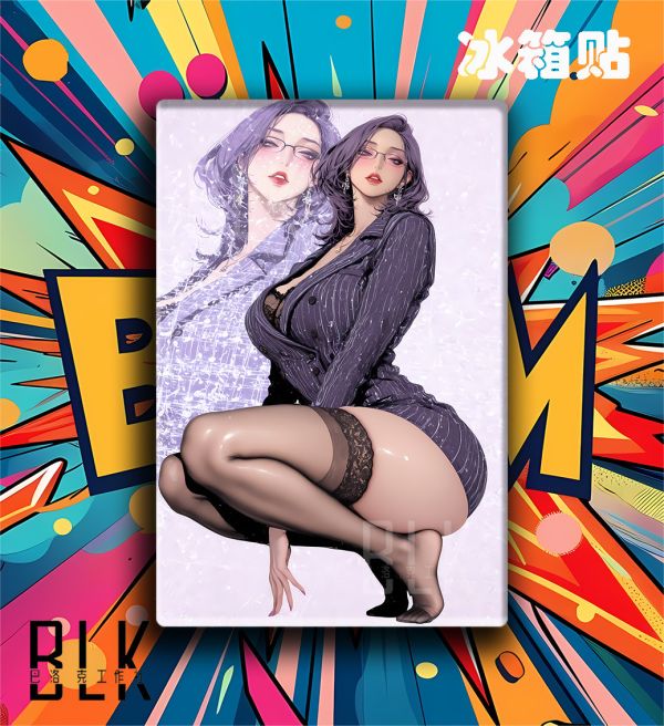 巴洛克《紫色金美庭》美麗新世界金組長裝飾畫冰箱貼 