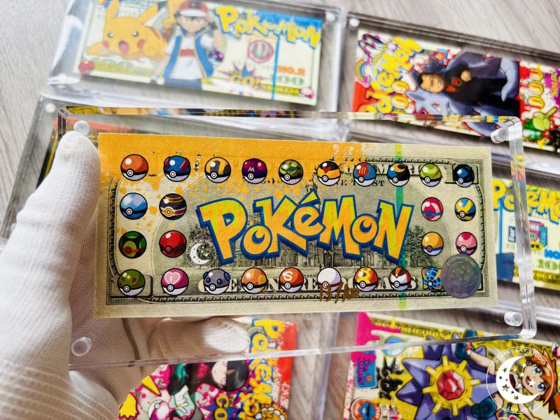 星空-《寶可夢巨金怪美金版畫磚》暴飛龍烈咬陸鯊神奇寶貝 