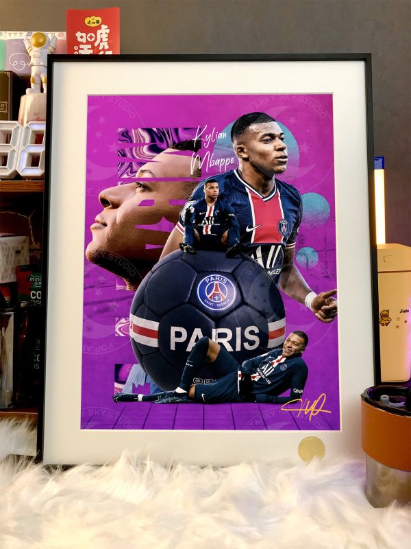 星空《姆巴佩》基利安Mbappé皇馬球星裝飾畫 