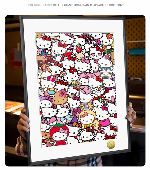 皇呱《哈嘍kitty全家福》凱蒂貓全家福裝飾畫 