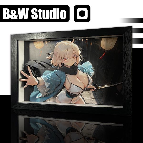 黑白畫映B&W Studio 組合立體裝飾畫 第一彈 沖田總司 