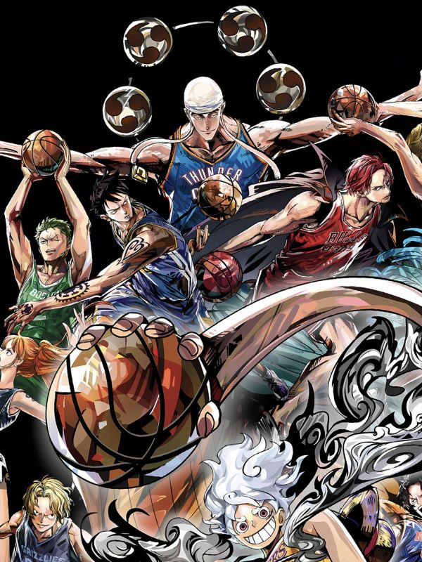 星空《OP X NBA》海賊王尼卡魯夫湖人隊紅髮索隆裝飾畫 