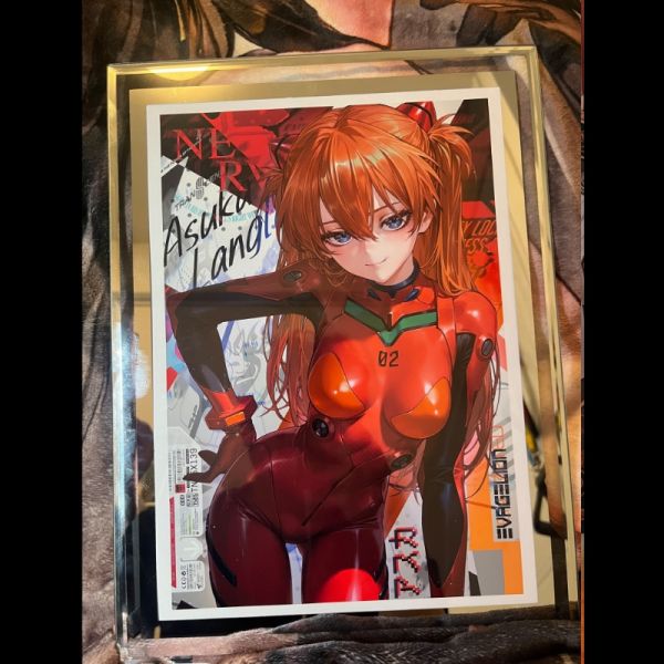 阿喵畫社 明日香大號銀邊鏡面玻璃桌面擺臺 