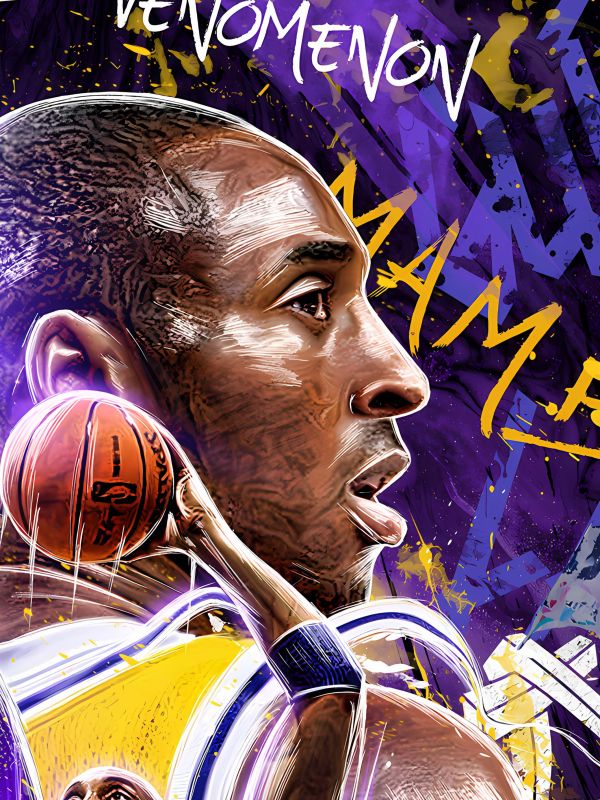 星空 《紫金曼巴》NBA科比布萊恩特Kobe Bryant洛杉磯湖人裝飾畫 