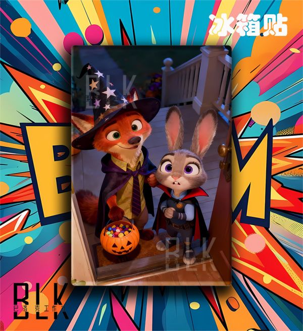 巴洛克《小朱迪與小尼克》瘋狂動物城Zootopia2裝飾畫冰箱貼 