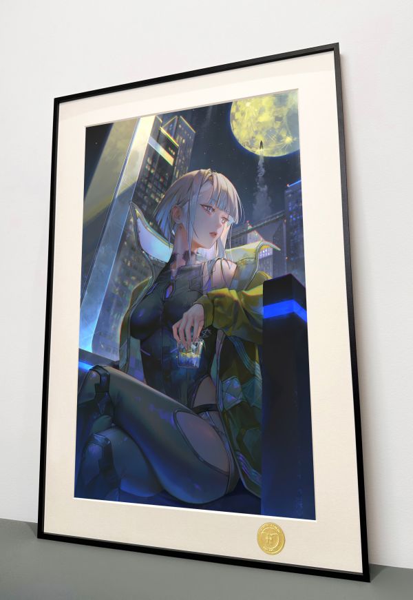 H2工作室 《露西小姐》賽博朋克邊緣行者lucy裝飾畫 