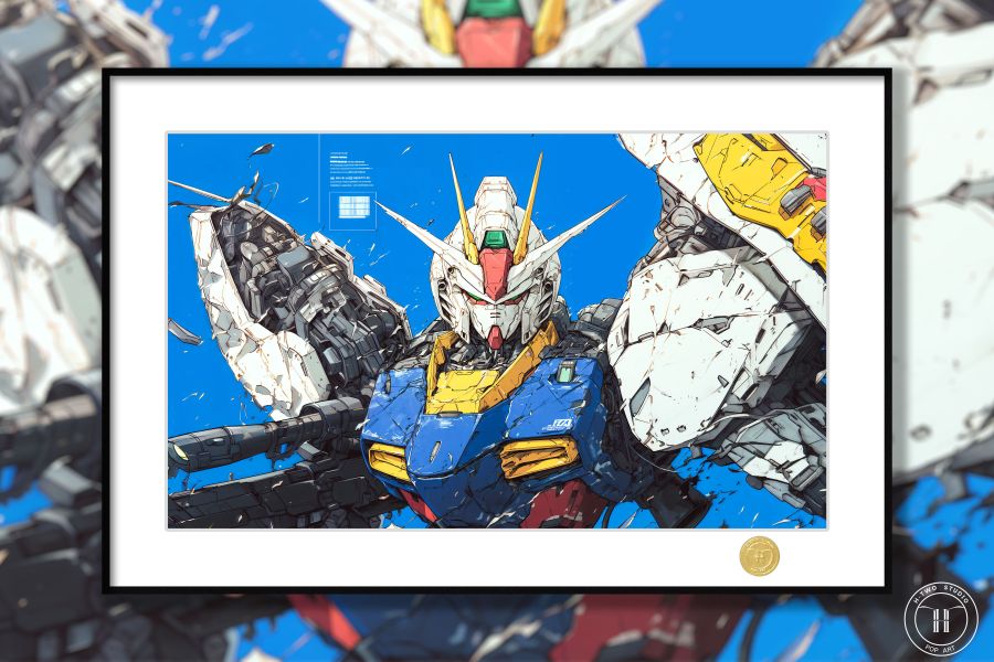 H2工作室 《戰損高達》機動戰士高達敢達裝飾畫 