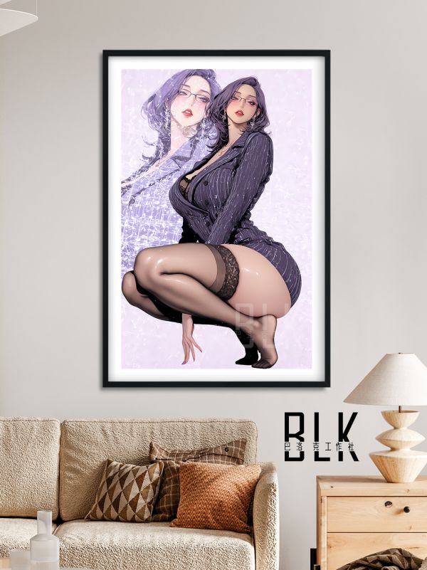 巴洛克《紫色金美庭》美麗新世界金組長裝飾畫冰箱貼 