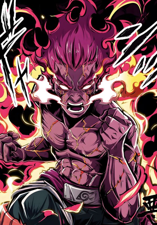 H2工作室《夜凱》火影忍者邁特凱宇智波斑卡卡西鳴人佐助裝飾畫 