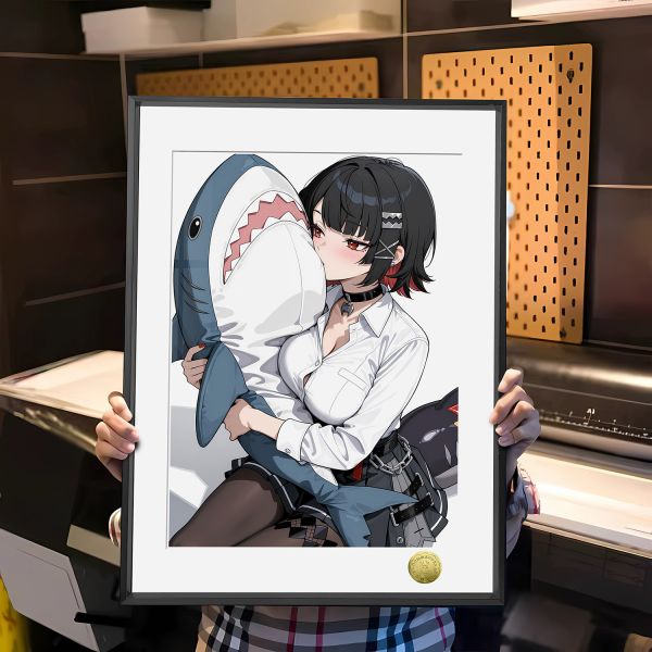 皇呱《可愛萌妹艾蓮·喬》絕區零鯊魚女僕裝飾畫 