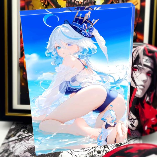 阿喵畫社 海風吹吹 芙寧娜 23cm大號透明收藏透明磚 