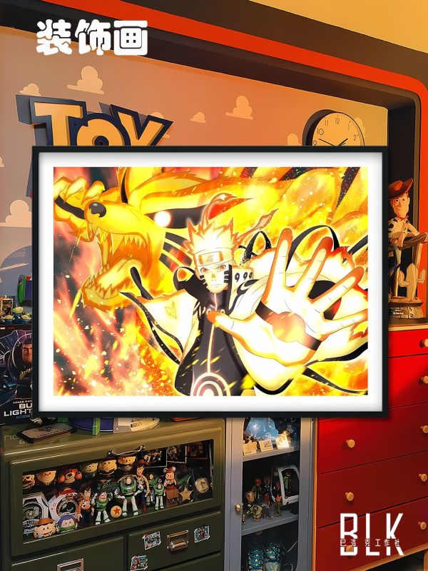 巴洛克 九尾鳴人漩渦須佐佐助火影忍者裝飾畫/冰箱貼 