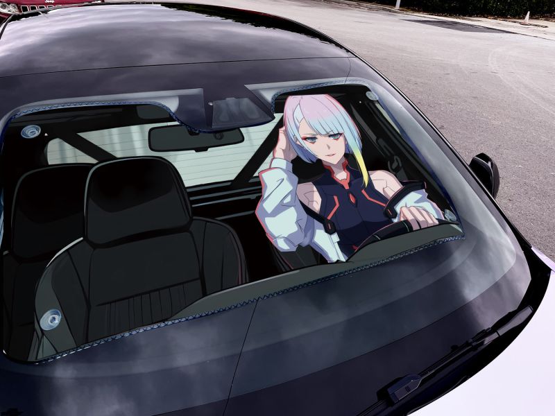 千鳥社《汽車前擋遮陽-大衛和露西》賽博朋克邊緣行者 