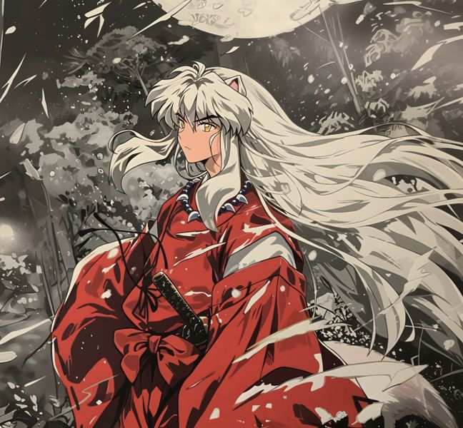 H2工作室 《犬夜叉》殺生丸戈薇桔梗裝飾畫 