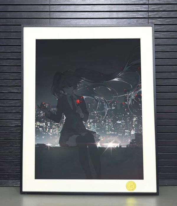 H2工作室 《初音落淚》miku大蔥公主殿下動漫二次元裝飾畫 
