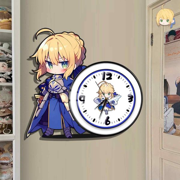 阿喵畫社 萌系吾王橫款靜音異形時鐘 