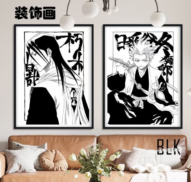 巴洛克 護廷十三隊更木劍八朽木白哉日番谷冬獅郎二次元藝術裝飾畫/亞克力冰箱貼 