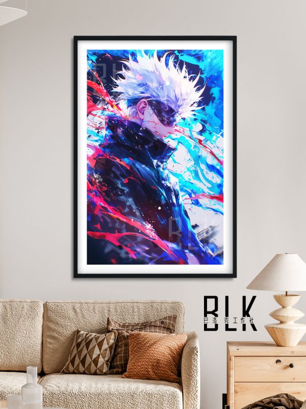 巴洛克《炫彩五條悟》咒術回戰Gojo裝飾畫冰箱貼 