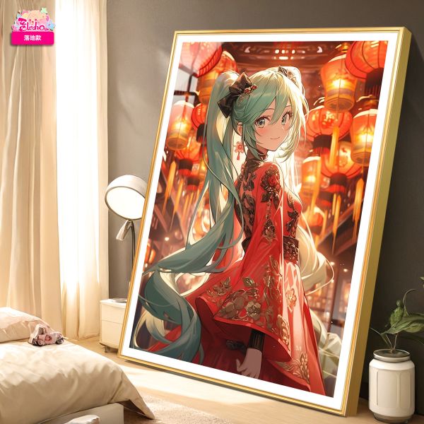 阿喵畫社 新年初音未來高清裝飾畫 