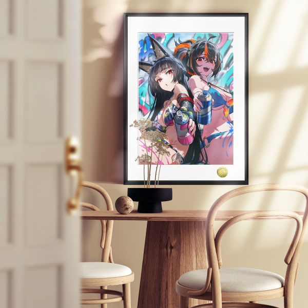 皇呱《星見雅朱鳶》絕區零課長組長塗鴉少女裝飾畫 