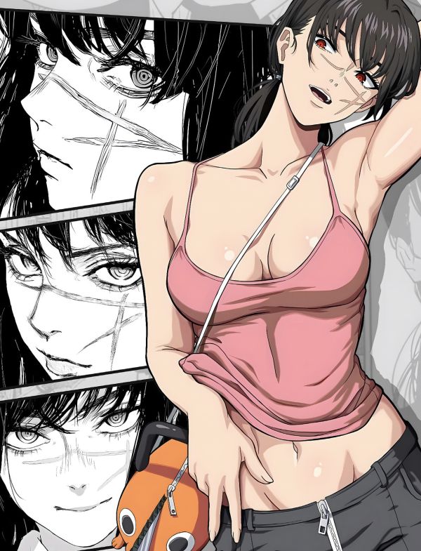 H2工作室《三鷹朝》電鋸人鏈鋸人戰爭惡魔夜裝飾畫 