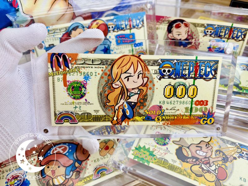 星空工作室 《海賊王美金版畫磚》魯夫索隆喬巴香吉士娜美羅賓 