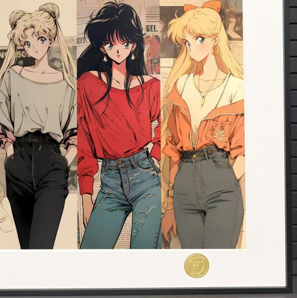 H2工作室 《港風美少女》美少女戰士月野兔水冰月水野亞美火野麗木野真琴裝飾畫 