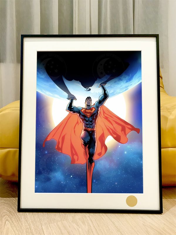 星空《超人》dc鋼鐵之軀克拉克superman裝飾畫 