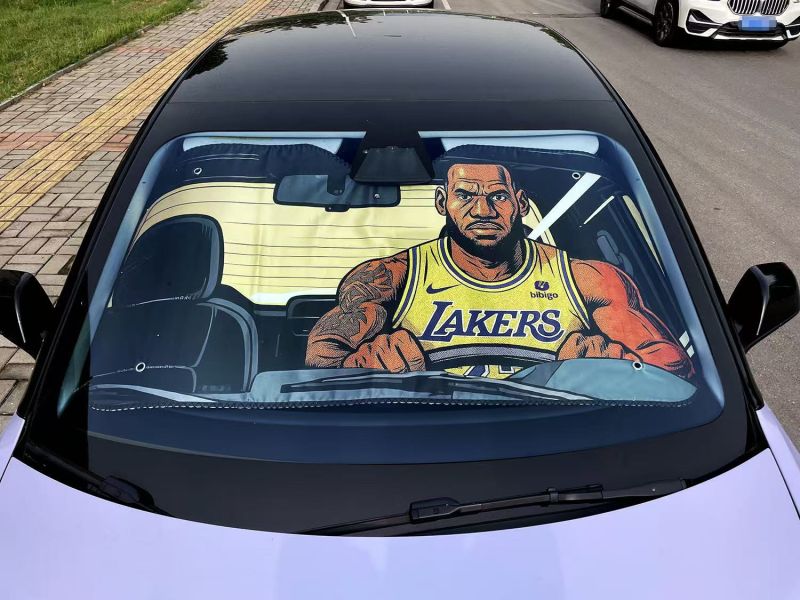 千鳥社 《汽車前擋遮陽-詹姆斯和庫裏》NBA湖人隊勇士隊 