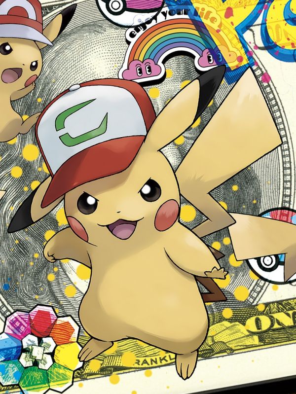 星空 《寶可夢美金版畫第三彈》神奇寶貝皮卡丘耿鬼火箭隊動漫裝飾畫 