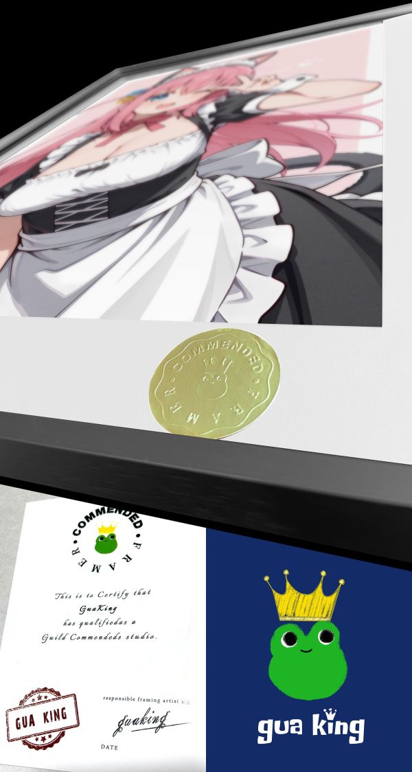 皇呱《貓耳女僕後藤獨》孤獨搖滾樂隊主音吉他兼作詞擔當貓耳女僕裝裝飾畫 