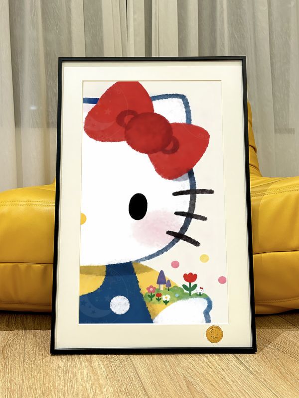 星空《油畫kitty》Hello Kitty凱蒂貓堤提貓吉蒂貓三麗鷗裝飾畫 