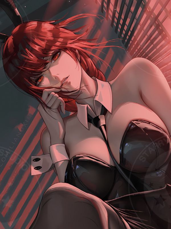 星空《兔女郎瑪奇瑪》支配惡魔真紀真電鋸人裝飾畫 
