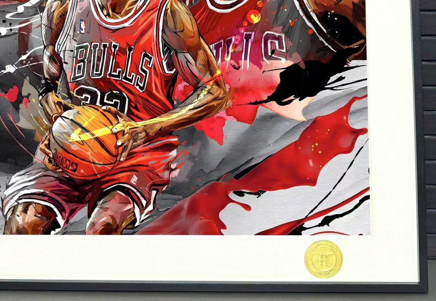 H2工作室 《OG–公牛三巨頭》喬丹皮蓬羅德曼NBA公牛隊裝飾畫 