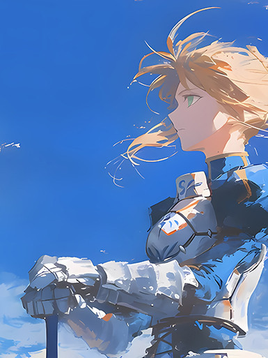 巴洛克《油畫saber》Fate亞瑟王阿爾託莉雅·潘德拉貢裝飾畫 